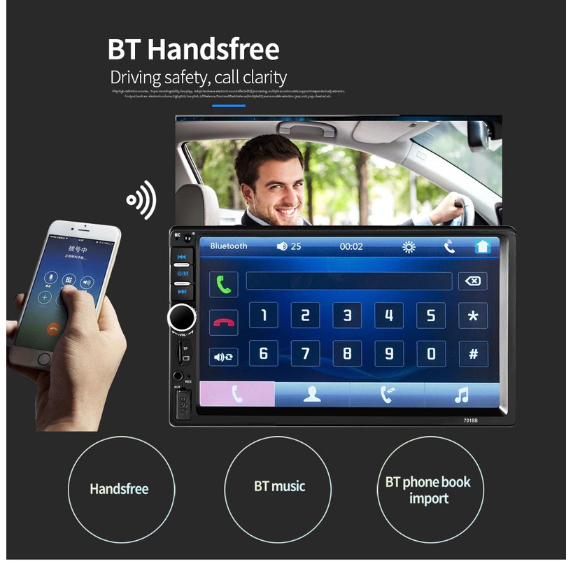 Màn Hình LCD 7 inch Phát Nhạc MP5 Cảm Ứng Bluetooth cao cấp - 7018B