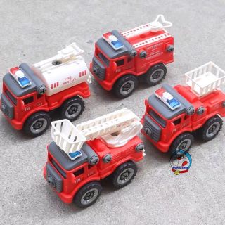 Sét 4 xe cứu hoả nhựa lắp ráp