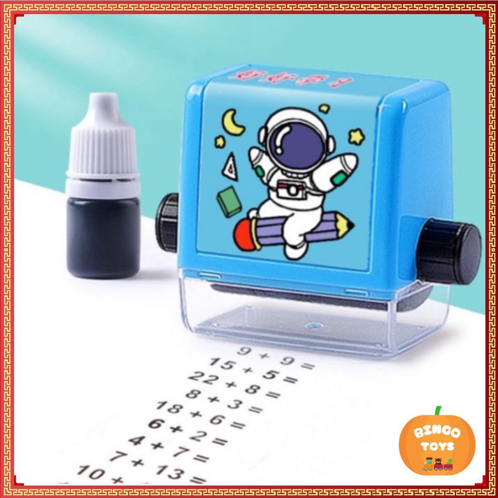 Máy in con lăn tạo phép tính cộng trừ , máy tạo phép tính đơn giản ra bài tập cho bé học toán ( tặng kèm mực )