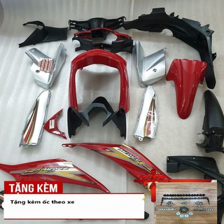 Bộ nhựa Wave S110 đời 2008 đến 2010 Màu Đỏ Đun [ KÈM LUÔN TEM & ỐC LUÔN] Dàn áo xe Wave S110 - B545