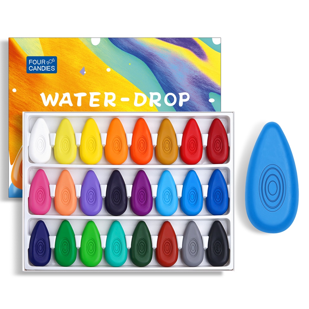 Bộ Bút Chì Màu 12/24 Màu Viết Chì Màu Crayons Bút Sáp Màu Vẽ Cho Bé Khô Dạ Hữu Cơ Vặn Bút Viết Màu Nước An Toàn Không Độc Hại Cho Bé