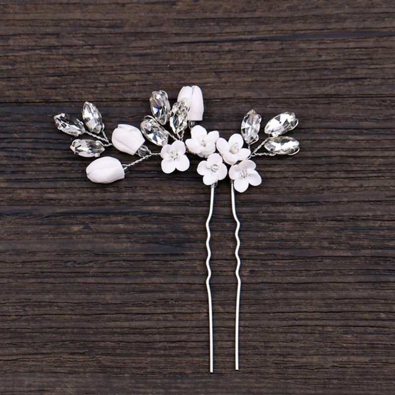 OUT Bride Hairpins Wedding Luxury Decoration Headwear Jewelry Floral Elegant Stick