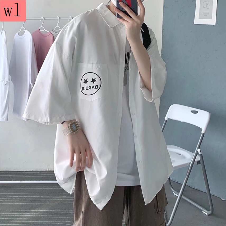 Áo Sơ Mi Trắng Mỏng Tay Ngắn Cổ Tròn Không Đường May Dành Cho Tuổi Teen
