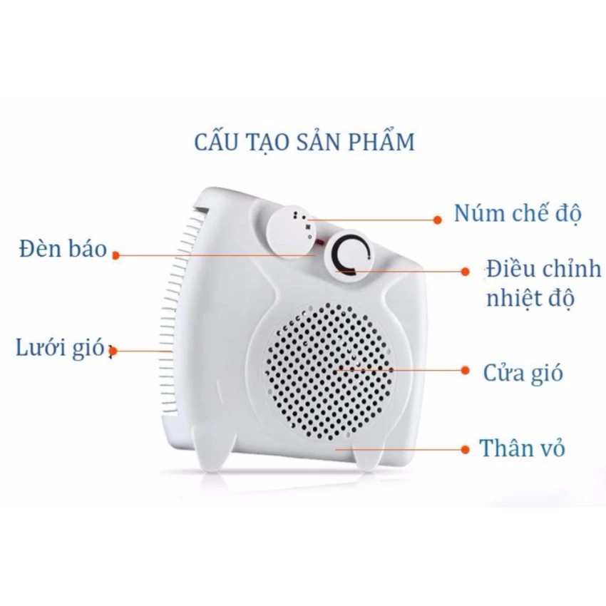 Quạt Sưởi Ấm 2 Chế Độ Công Suất Lớn