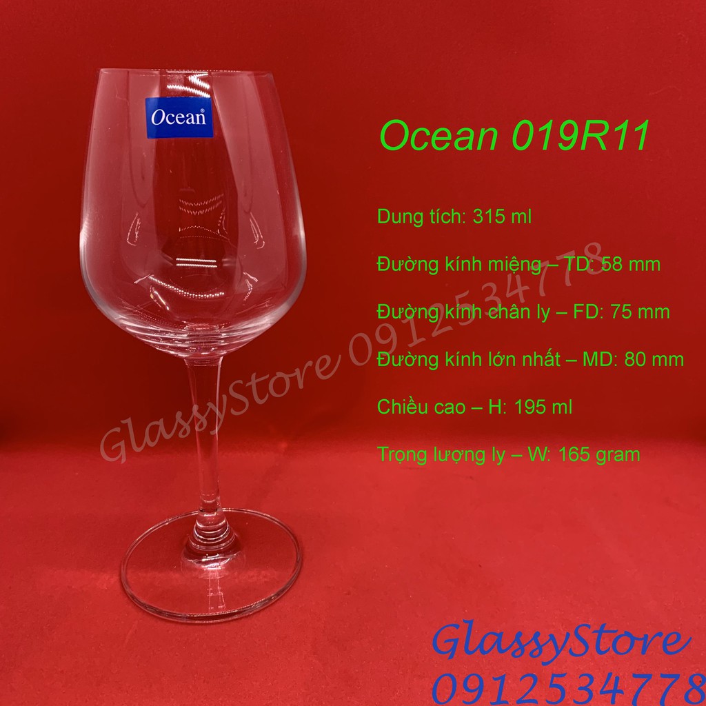 Ly (cốc) rượu vang thủy tinh Ocean Lexington Red Wine - 315ml - 1019R11 (Hàng nhập khẩu Thái Lan chính hãng)