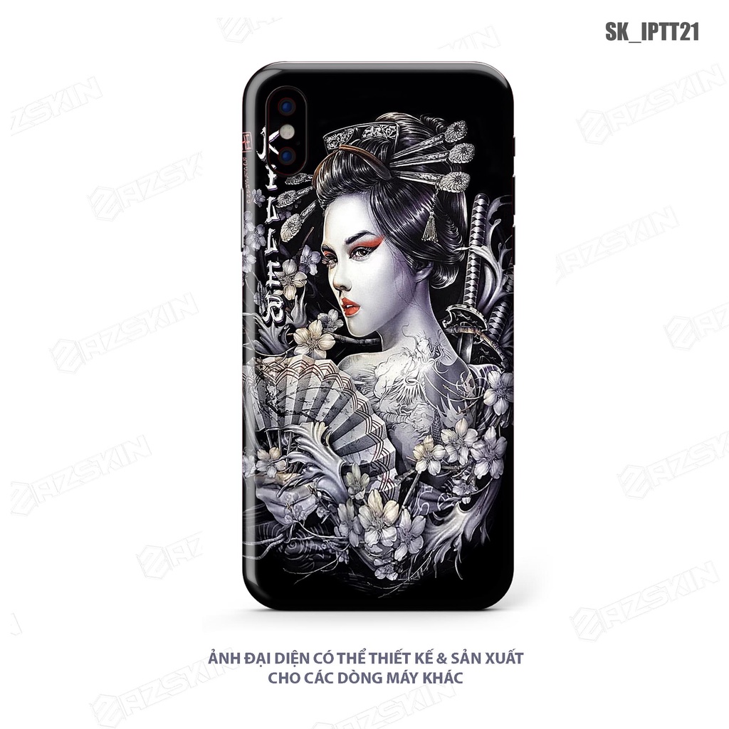 Miếng Dán Skin Tatto Japan Độc Lạ Dành Cho IPhone 7 - 14 Pro Max |SK_IPHTT21| Chất Liệu Nhập Khẩu, Khuôn Cắt Sẵn, Dễ Dán