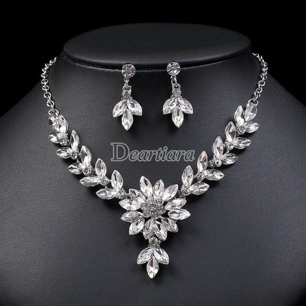 Set Vòng cổ Và Bông Tai Họa Tiết Màu Tương Phản Phong Cách Âu Mỹ Thời Trang