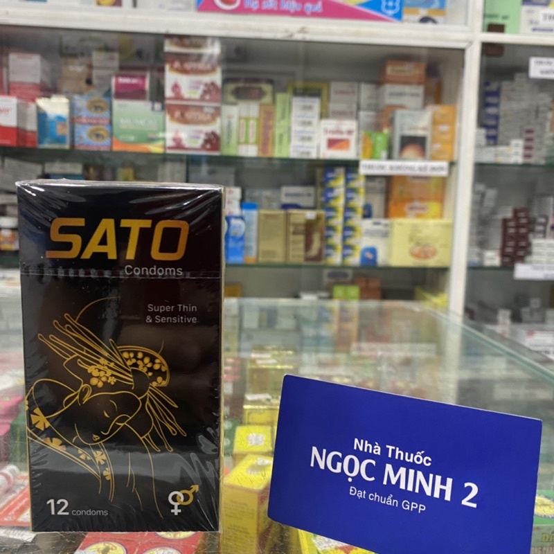 ✅ [Chính Hãng] Bao Cao Su Sato condoms chuẩn Nhật 100% cao su tư nhiên  hộp 12 cái ,3 cái