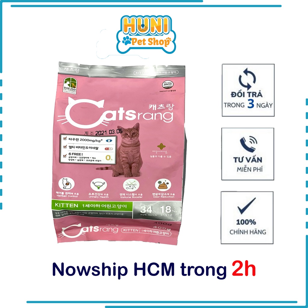 Thức ăn cho mèo Catsrang Kitten đồ ăn cho mèo con - gói 400g, 1.5 kg