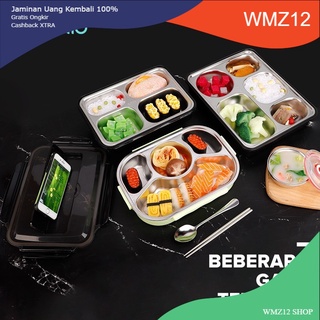Hộp Đựng Cơm Trưa 4 / 5 Ngăn Bằng Thép Không Gỉ