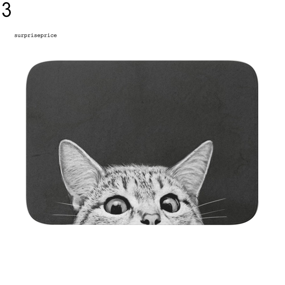 Thảm chùi chân chống trượt họa tiết mèo / mèo dễ thương