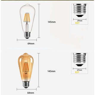 Bóng đèn Led Edison ST64 4W đui E27 HL Lighting
