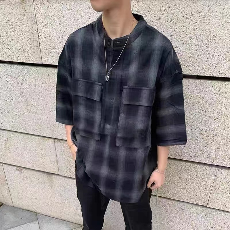 Fear of God Season 6 Henry Collar Dovetail Back Plaid Shirt FOG Retro Tooling Beauty Trend Short Sleeve