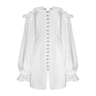 Đầm ôm SheByShj trễ vai có mắc gài tay phồng màu trắng - White Yooshi Dress