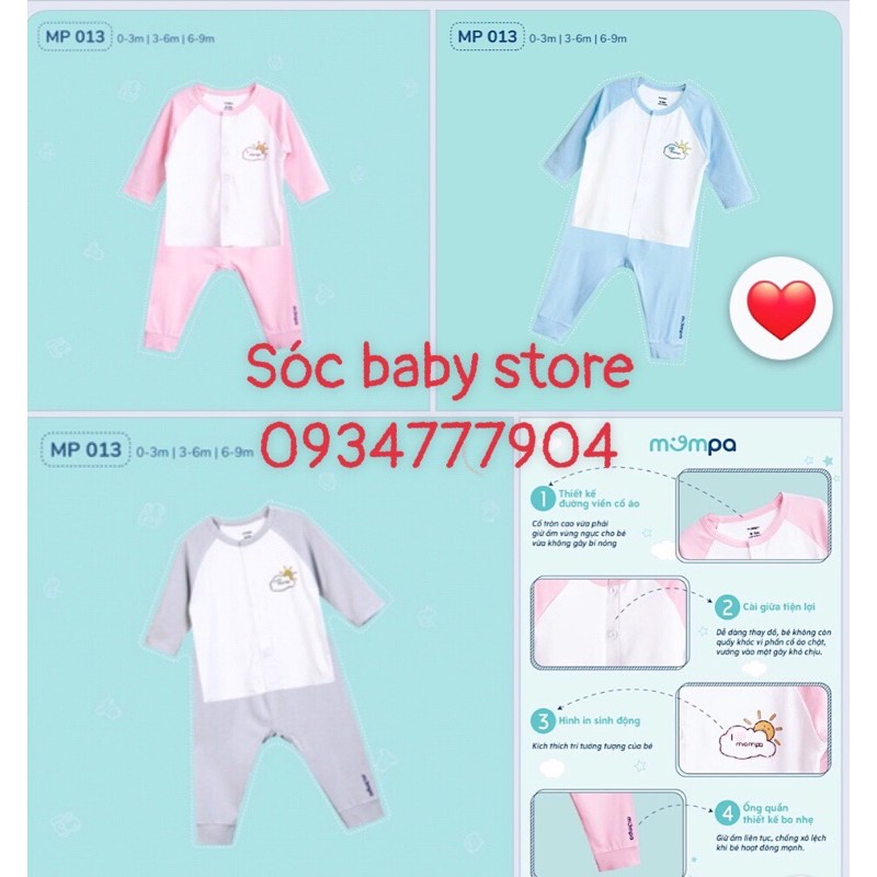 Bộ quần áo dài sơ sinh sợi tre Mompa