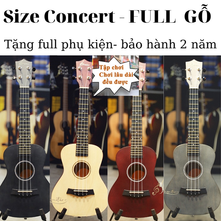 Đàn ukulele concert VU-23 full gỗ thông - tặng full phụ kiện - phân phối chính hãng bởi Vinaguitar