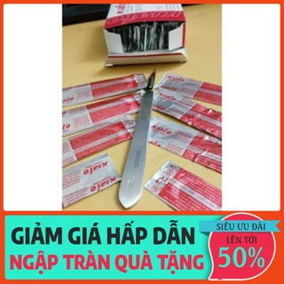 Combo Lưỡi dao mổ, lưỡi dao khoét sáo số 11(100 lưỡi) + Cán dao mổ số 3 Chất Lượng Cao