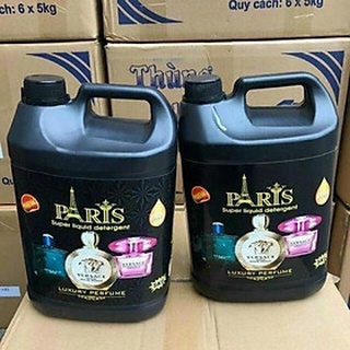 Nước giặt Paris 9 trong 1 can 5l hai màu tím, đen