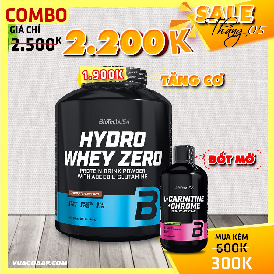 Sữa Tăng Cơ HYDRO WHEY ZERO BiotechUSA hộp 1.8Kg