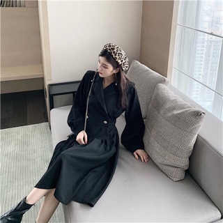 Váy cổ chéo xoè dài cá tính