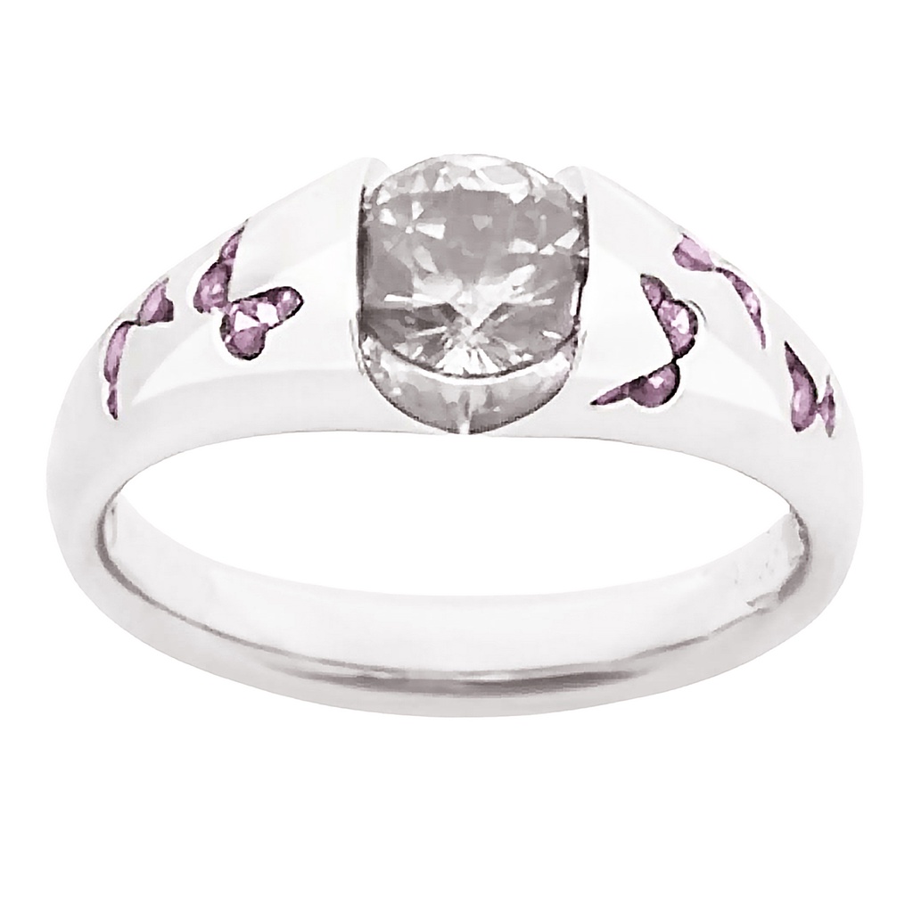 Nhẫn Đính Hôn Đính Đá Sang Trọng Cho Nữ