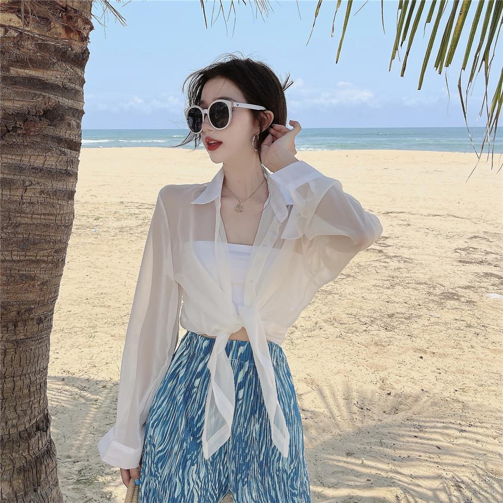 Áo Khoác Cardigan Chiffon Mỏng Chống Nắng Thời Trang Mùa Hè 2022 Phong Cách Pháp Cho Nữ