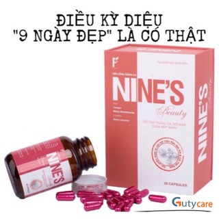 Hộp 30viên trắng da Nine's Beauty chính hãng tăng cường độ ẩm và đàn hồi cho da giúp da săn chắc trắng mịn tự nhiên