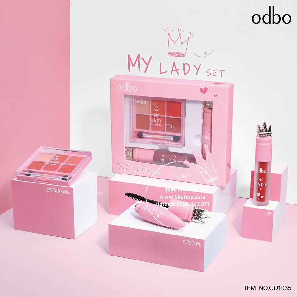 [Thái Lan] Set Phấn Mắt - Mascara - Son Odbo My Lady OD1035