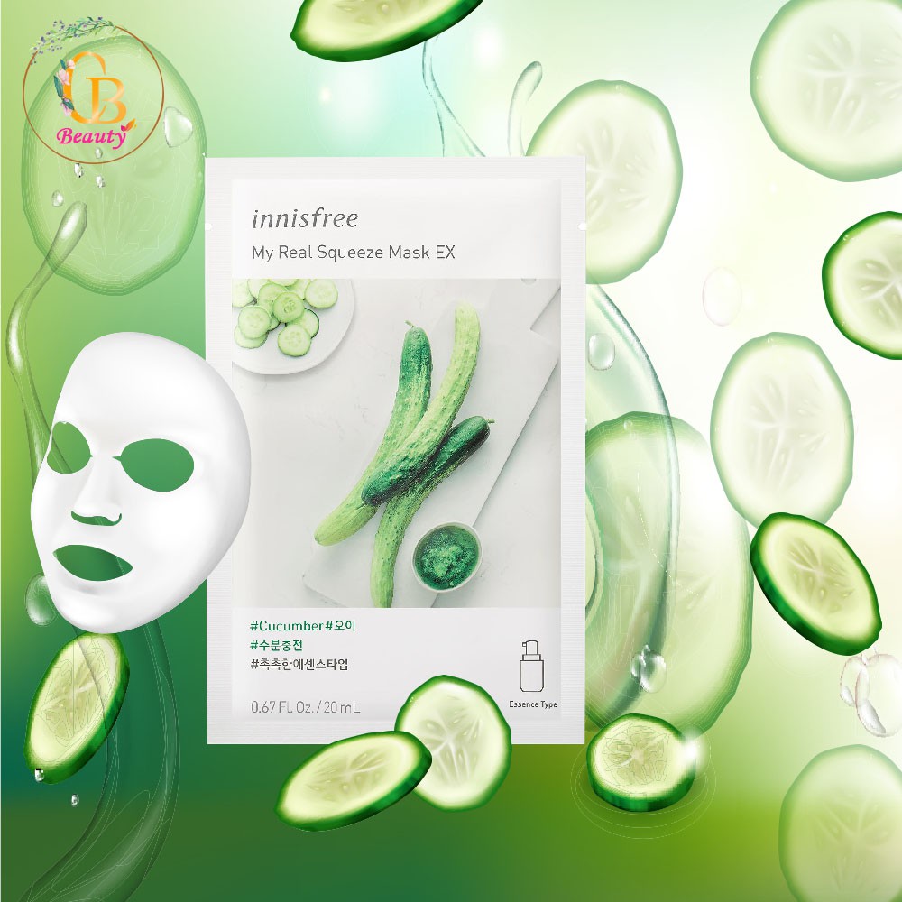 Mặt Nạ Giấy Dưa Chuột  Mask Sheet My Real Squeeze Mask 20ml