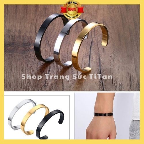 Vòng tay TiTan Kiểu Hở Đủ Màu Đen Trắng Vàng Cho Nam Và Nữ. Cam Kết Không Đen, Không Rỉ, Không phai Màu.