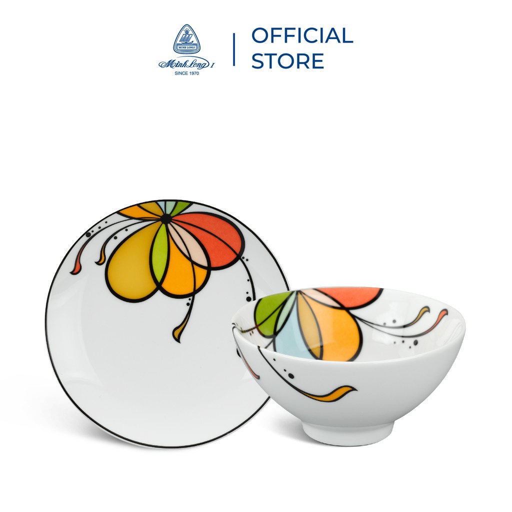 Dĩa Tròn Ảo Sứ Cao Cấp Minh Long 22 cm - Daisy - Bóng Bay