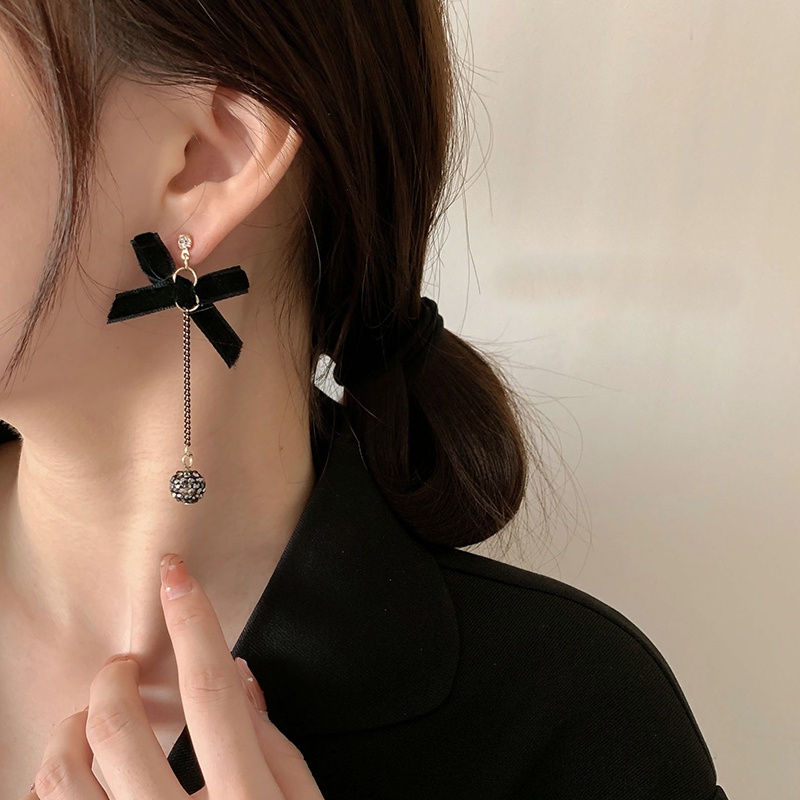 Bông Tai Hình Nơ Phối Tua Rua Phong Cách Vintage Dành Cho Nữ