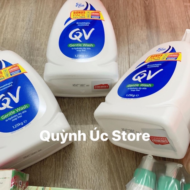 Sữa tắm QV gentle wash Úc 1kg/ 1.25kg (hàng auth đủ bill)