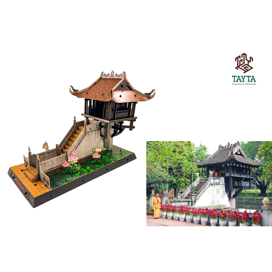 BỘ LẮP RÁP MÔ HÌNH GIẤY 3D CHÙA MỘT CỘT HÀ NỘI - TAYTA