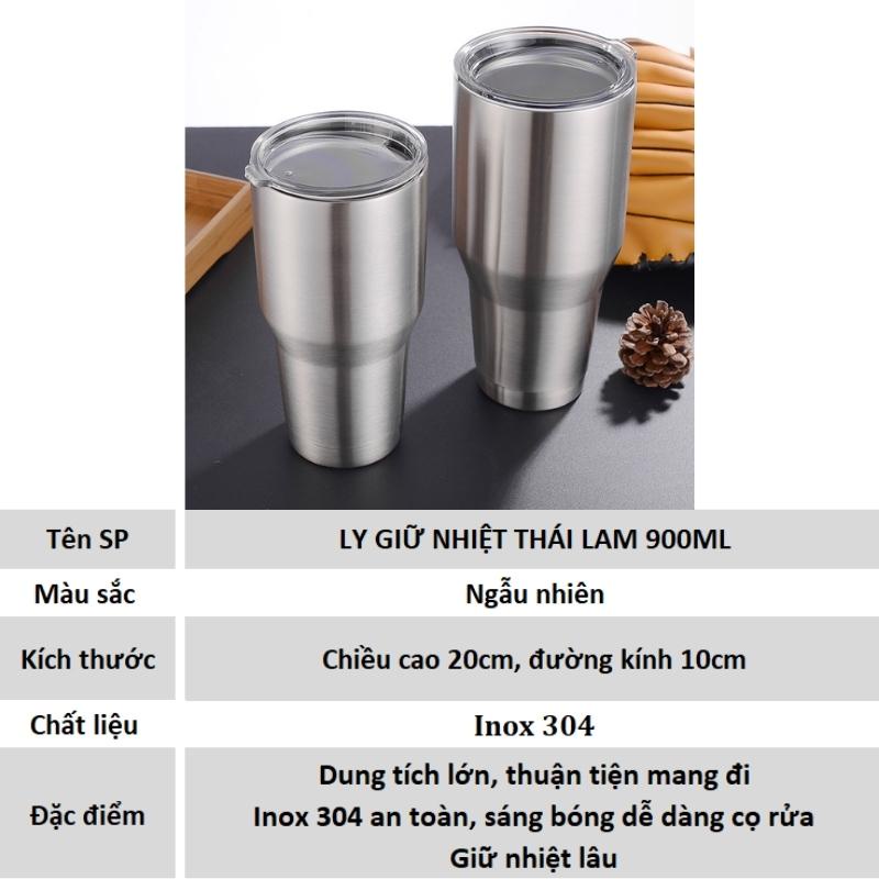 Ly giữ nhiệt Thái Lan cao cấp Cốc uống nước tặng kèm túi ống hút và cọ rửa