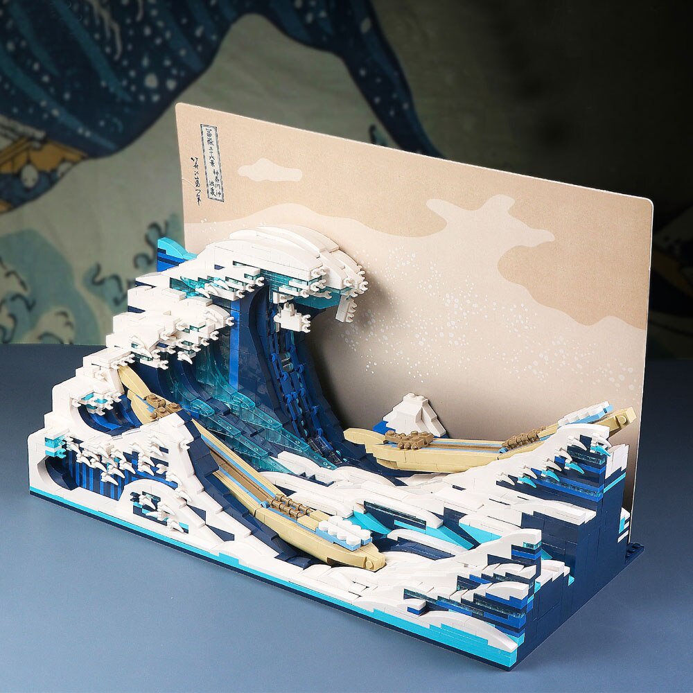 Đồ chơi xếp hình lắp ráp mô hình Ideas Series DK 3003 The Great Wave Off Kanagawa Art Pixel Painting Ornament Moc1830PCS
