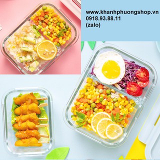 hộp thủy tinh chia 2 ngăn - hộp thủy tinh 2 ngăn