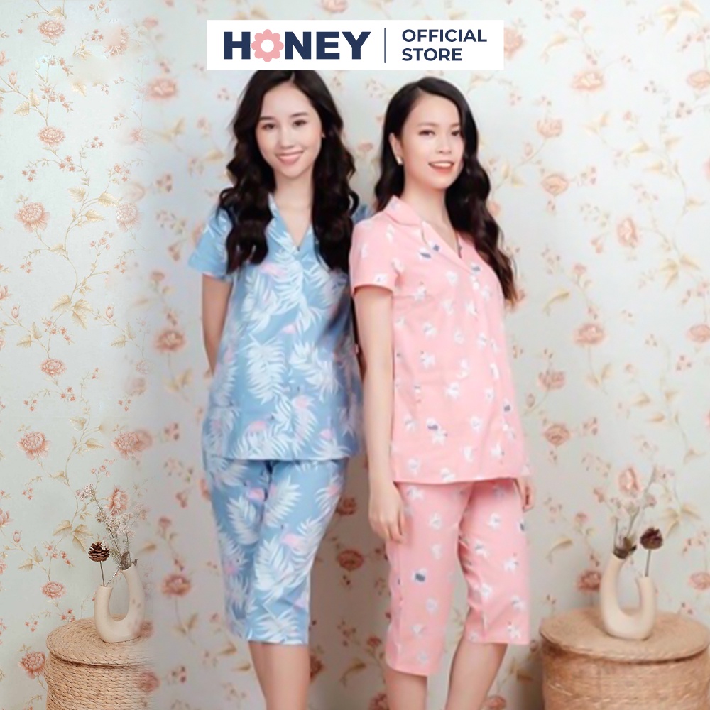 Bộ đồ bầu pijama, quần có chun rút điều chỉnh theo kích cỡ bụng