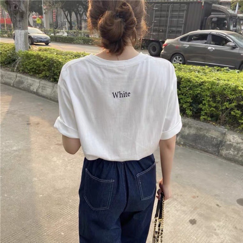 (Có sẵn) Áo Thun Cotton Nữ In Chữ Minipie