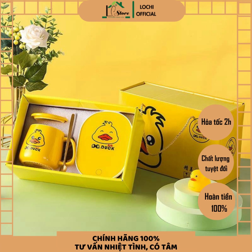 Bộ cốc thủy tinh, cốc hâm nóng đồ uống tặng kèm bếp từ hâm nóng sữa, cafe tiện lợi cho dân văn phòng Lochi Store