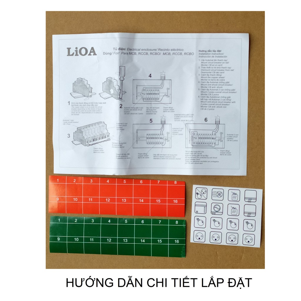 TỦ ĐIỆN KIM LOẠI LIOA LẮP NỔI DÙNG CHO 2,3,4, ATTOMAT ĐƠN.