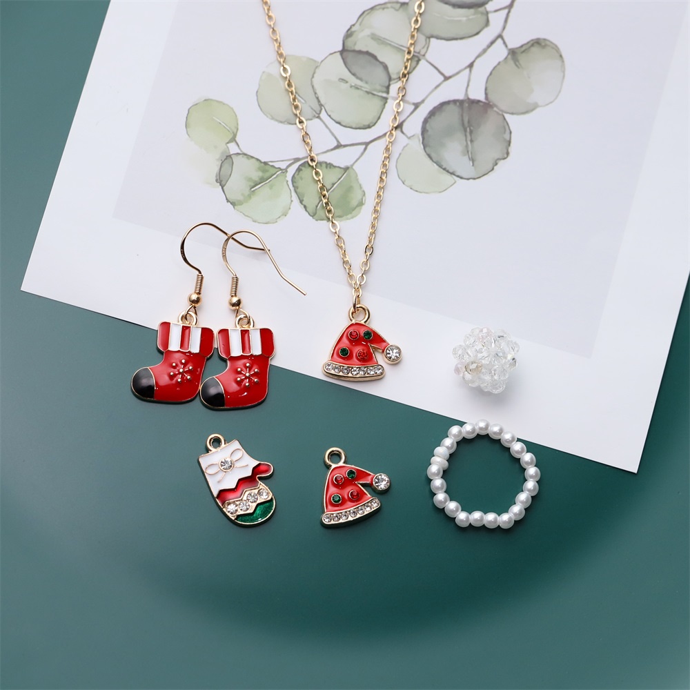 Set 10 mặt trang sức ST.KUNKKA dáng thả phong cách giáng sinh thời trang