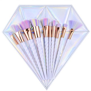 [Hàng mới về] Bộ 10 cọ trang điểm unicorn có túi đựng