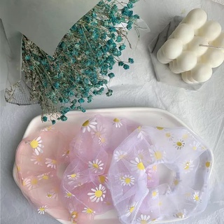🌼 Vải voan lưới in hoa cúc 🌼[Giá 3m]
