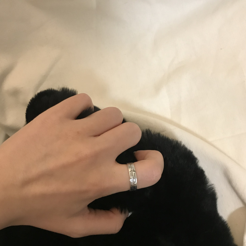 Nhẫn hở khắc chữ số La Mã phong cách hiphop thời trang cho nam nữ