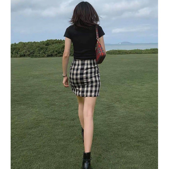 Chân váy kẻ caro dáng chữ A nhiều màu ULZZANG V-01 | BigBuy360 - bigbuy360.vn