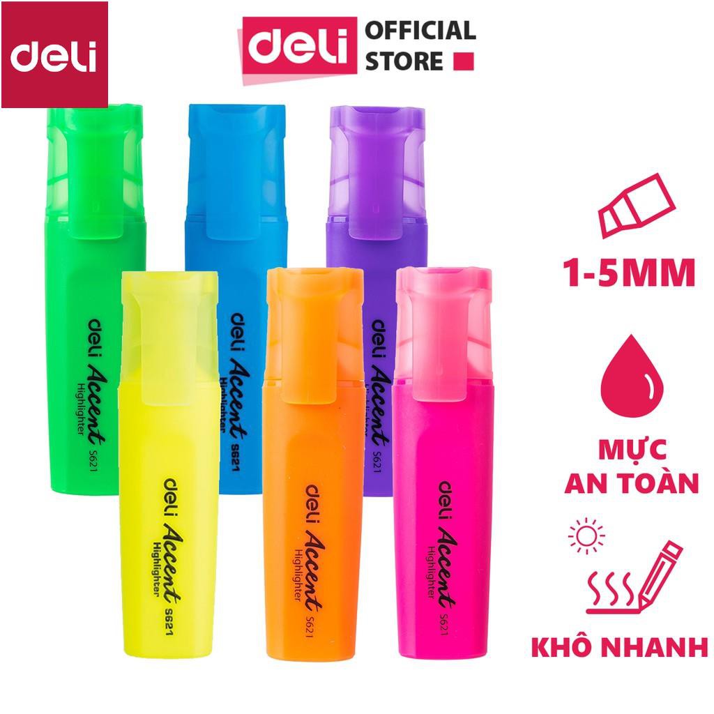 Bút nhớ dòng highlight Deli - Hồng, Xanh lá, Vàng, Cam - 2 chiếc - ES621 [Deli]