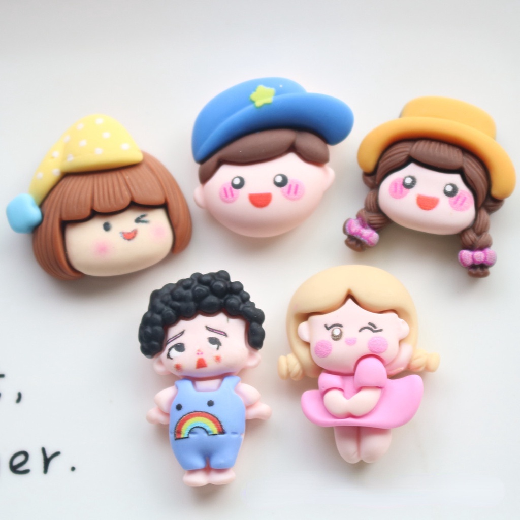 Set 10 Phụ Kiện Trang Trí Giá Đỡ Điện Thoại Hình Cô Gái Hoạt Hình Xinh Xắn