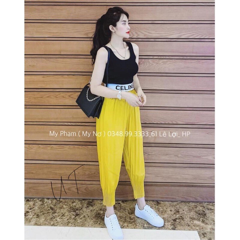 Quần bom nhăn ống bó dáng thể thao cạp chun siêu đẹp QS1669 - NhiNhi Shop