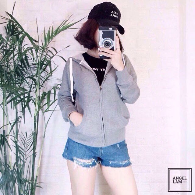 Áo khoác nam nữ nỉ trơn dây kéo nỉ ngoại | BigBuy360 - bigbuy360.vn